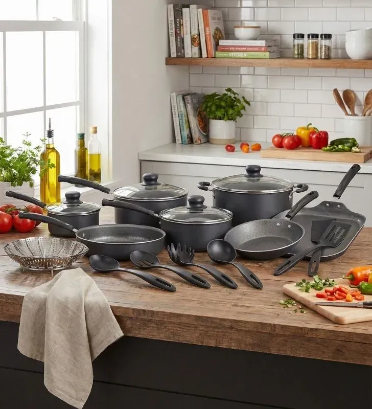 Batería Tramontina Primaware 18 Piezas Negro – Set Completo