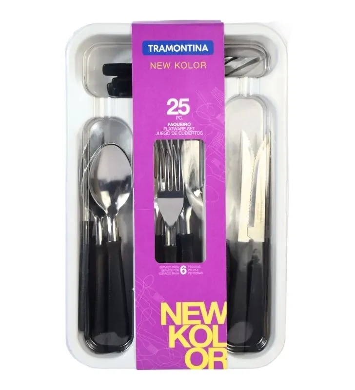 Juego de Cubiertos Tramontina 25 pzas Negro – 23198/075