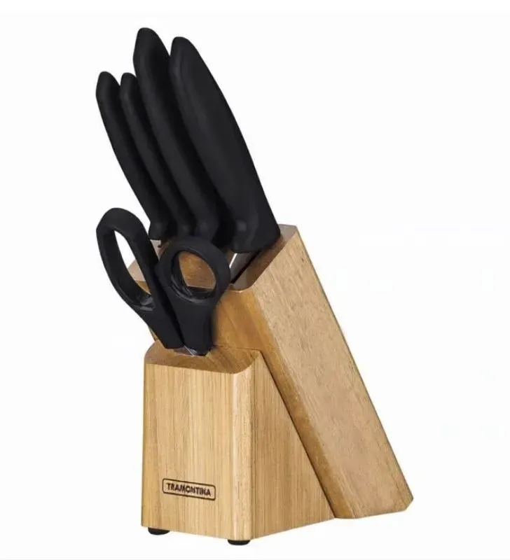 Juego de Cuchillos Tramontina Plenus con Soporte de Madera - 6 pzas