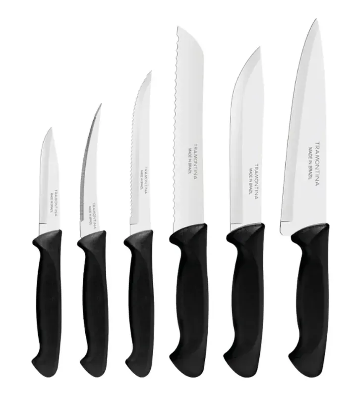Juego de Cuchillos Tramontina Usual 6 pzas Negro – 23099/049