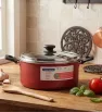 Cacerola Tramontina Loreto 22 cm Roja con Tapa – 3.7L