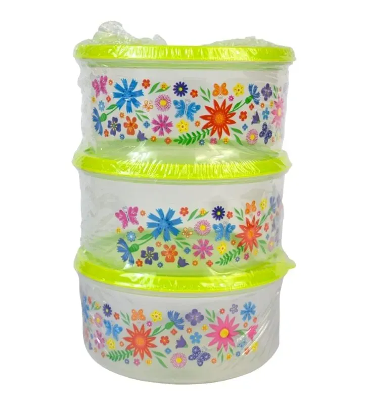 Set 3 Herméticos Redondos Plastiapan 700 ml - HER002