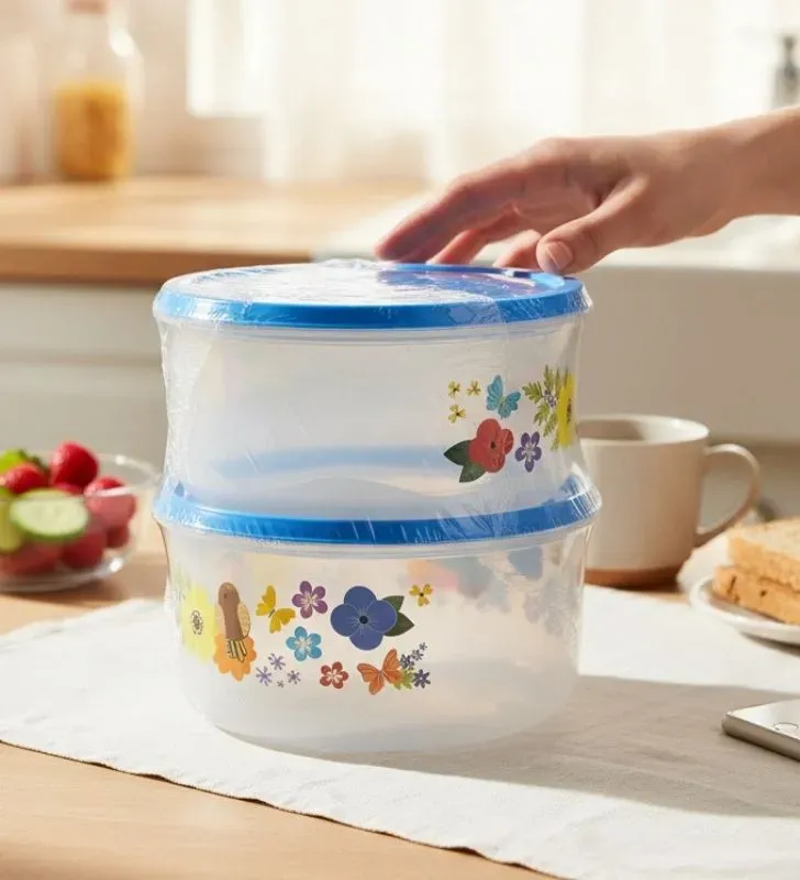 Set 2 Herméticos Redondos Grandes Plastiapan 1.18L - HER003