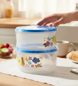 Set 2 Herméticos Redondos Grandes Plastiapan 1.18L - HER003