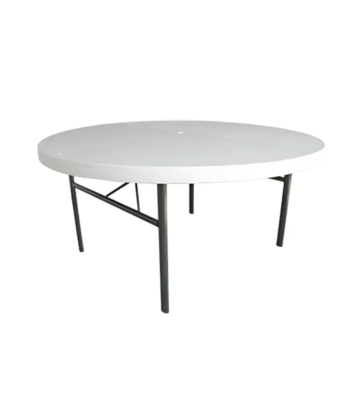 Mesa Verona Redonda 1.50 m Beige Marmoleada Duna – Amplia y Resistente