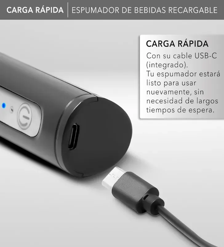 Espumador Batidor  Eléctrico RCA RC-60 - 3 Velocidades y Carga USB