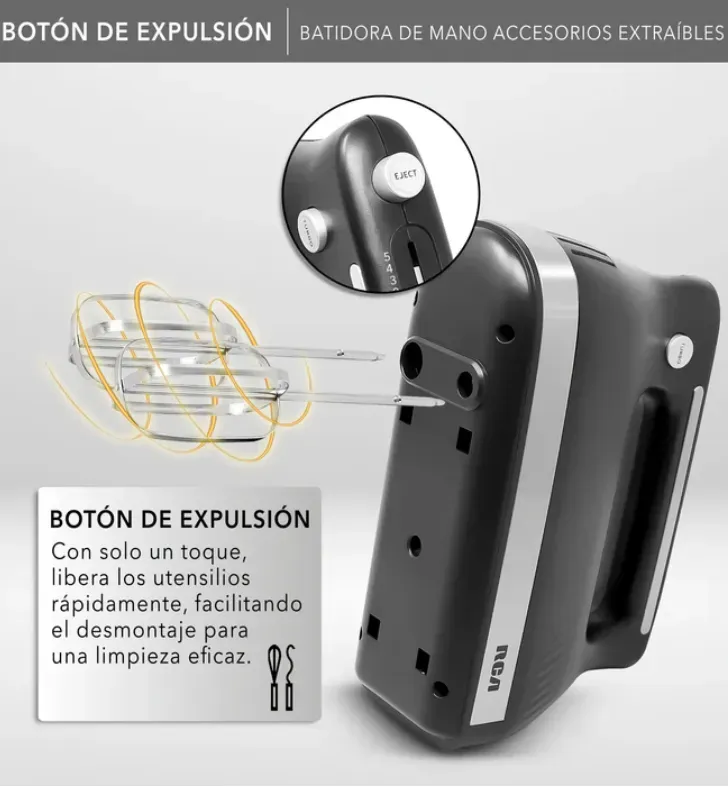 Batidora de Mano RCA RC-72 con Estuche de Almacenamiento - 5 Velocidades