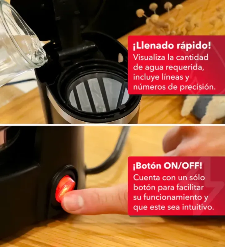 Cafetera Eléctrica RCA RC-CAF1 - 650ml con Jarra de Cristal