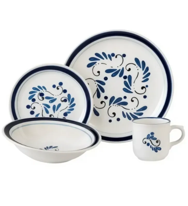 Vajilla Santa Anita Talavera Puebla 16 Pz - Cerámica Resistente
