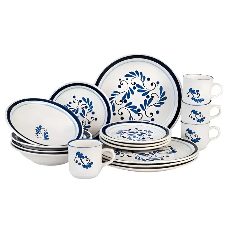 Vajilla Santa Anita Talavera Puebla 16 Pz - Cerámica Resistente