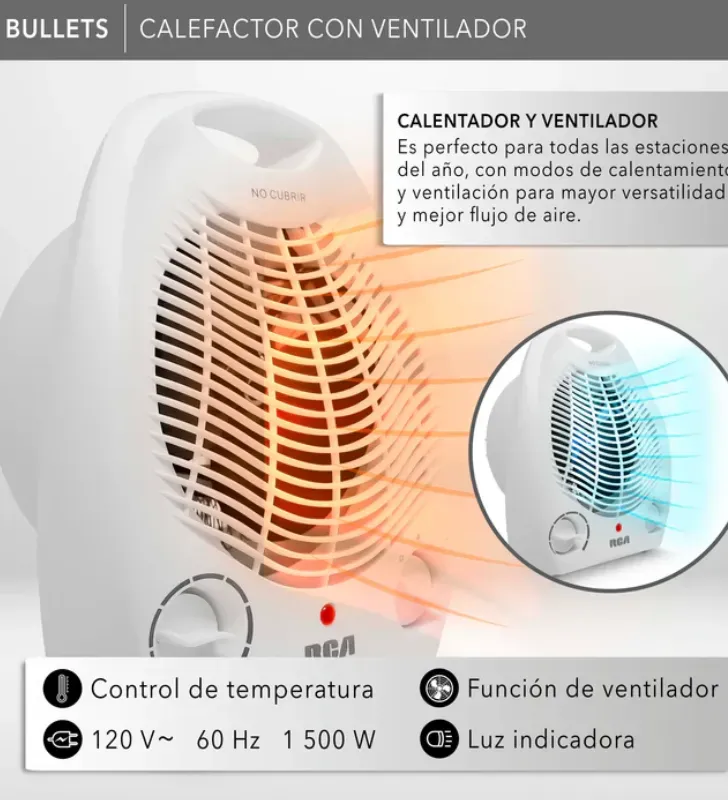 Calefactor RCA RC-A01 - 2000W Doble Función Frío/Calor