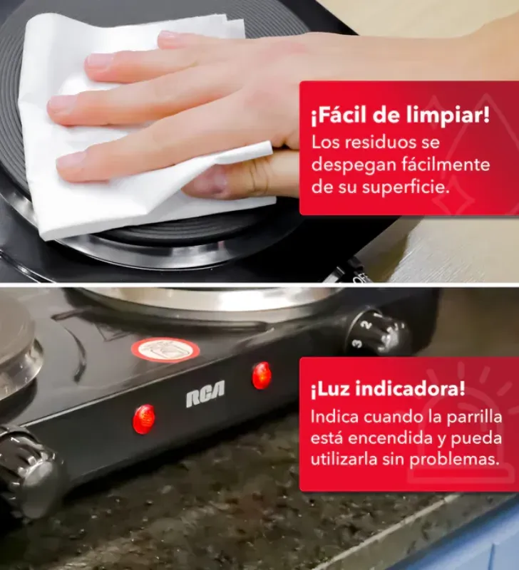 Parrilla Eléctrica RCA RC2000N - Doble Disco 2000W