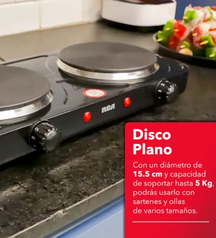 Parrilla Eléctrica RCA RC2000N - Doble Disco 2000W