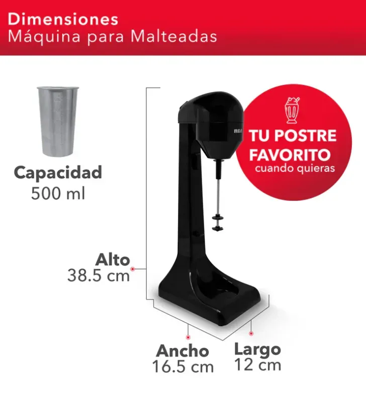 Máquina para Malteadas RCA RC-219 - 500ml y 2 Velocidades