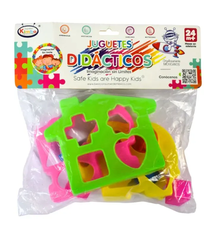 Set Construcción Kimbo 000369 - Casa, Elefante y Tren 15 pz