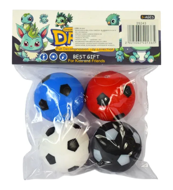 Set 4 Balones de Fútbol ZAZ II 25243 - Colores Variados