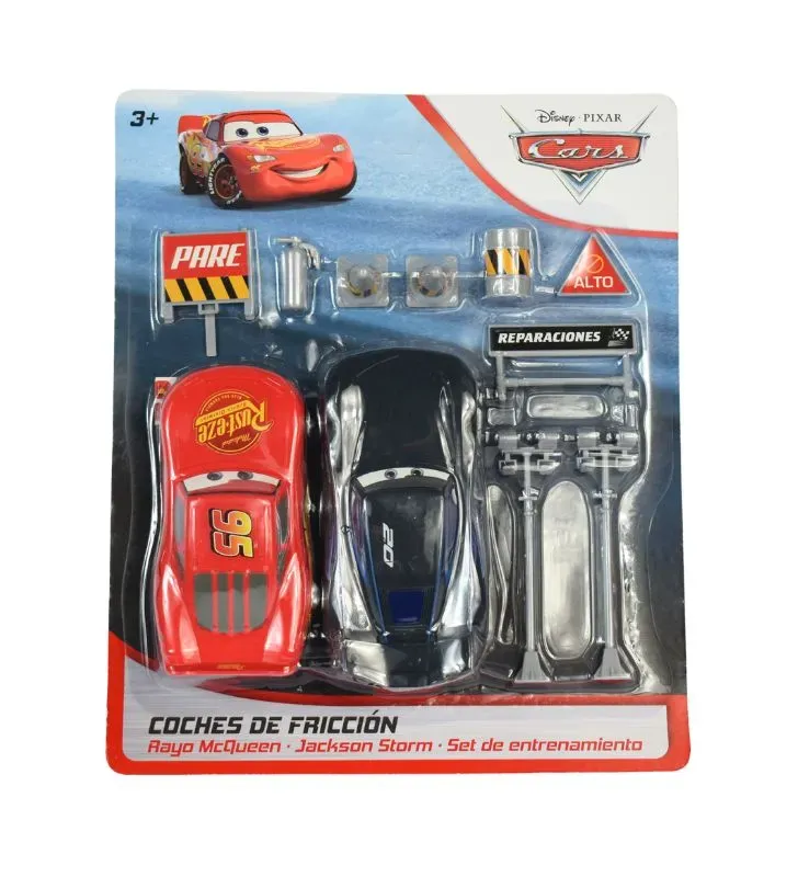 Par de Carros de Fricción Cars con Accesorios - ToyMark T363446