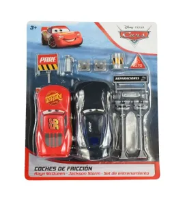 Par de Carros de Fricción Cars con Accesorios - ToyMark T363446