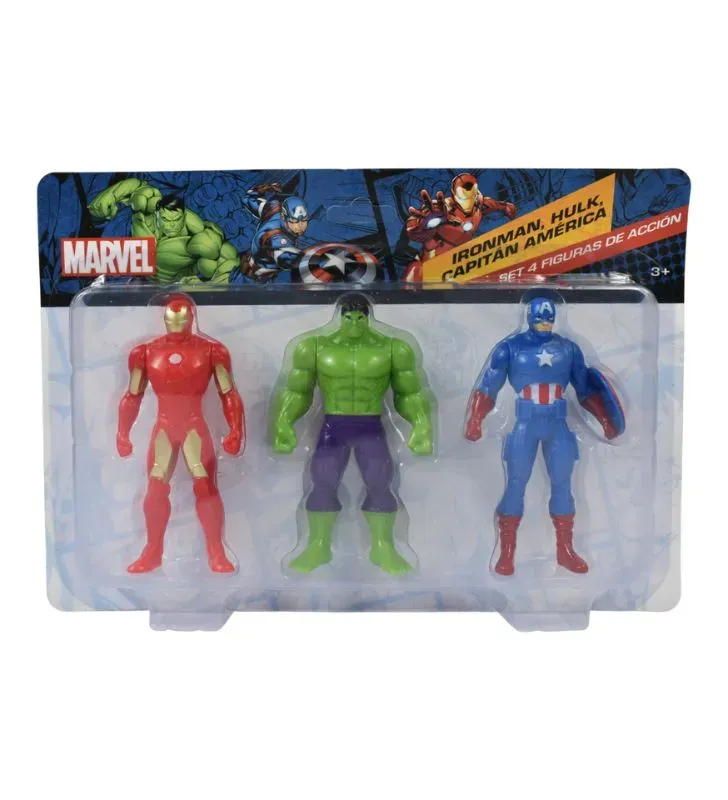 Set 3 Figuras Marvel Toymark MT-SCH-03TTM - Avengers