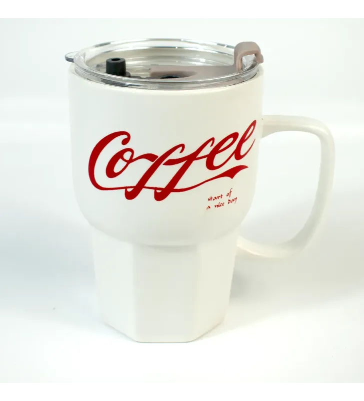 TARRO PARA CAFE ROJO/BLANCO