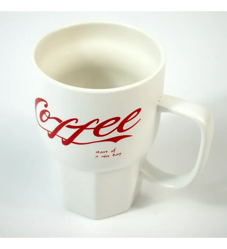 TARRO PARA CAFE ROJO/BLANCO