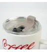 TARRO PARA CAFE ROJO/BLANCO