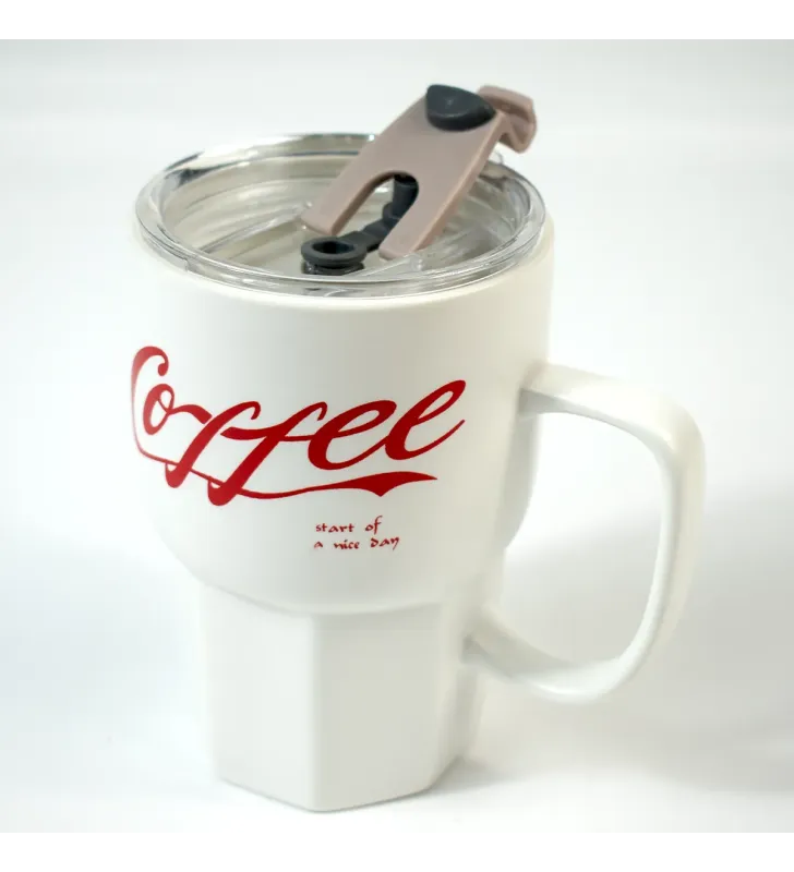 TARRO PARA CAFE ROJO/BLANCO