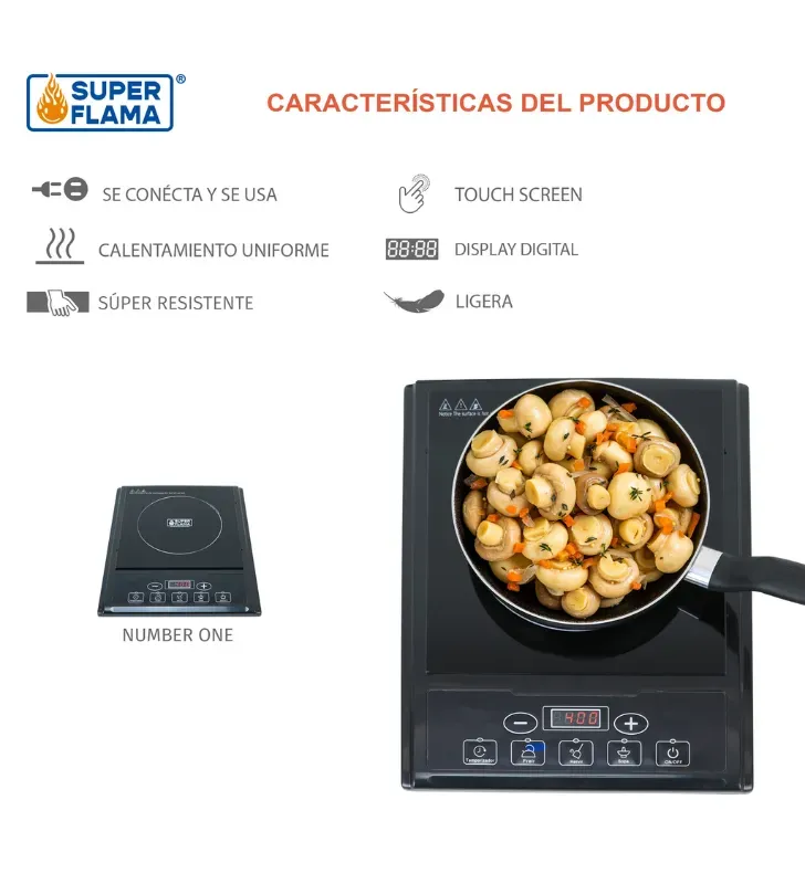 NUMBER ONE PARRILLA DE INDUCCION-SUPER FLAMA
