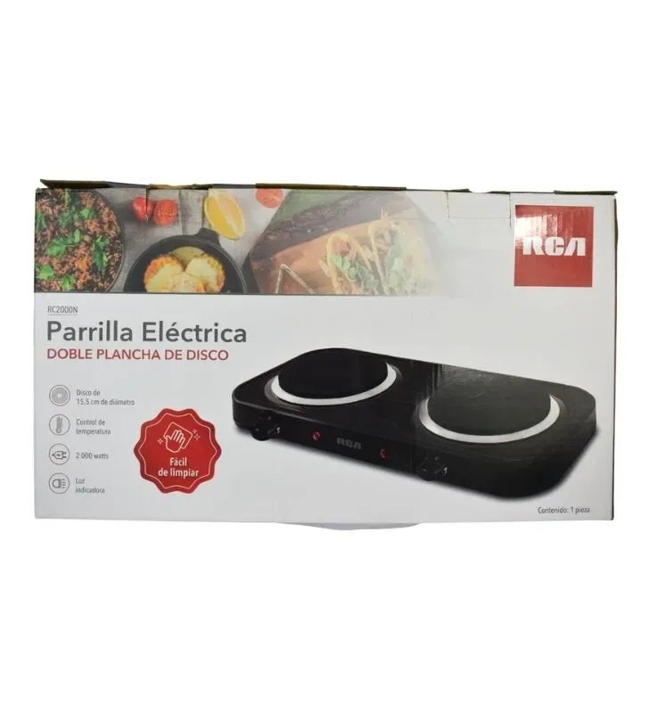 Parrilla Eléctrica RCA RC2000N - Doble Disco 2000W