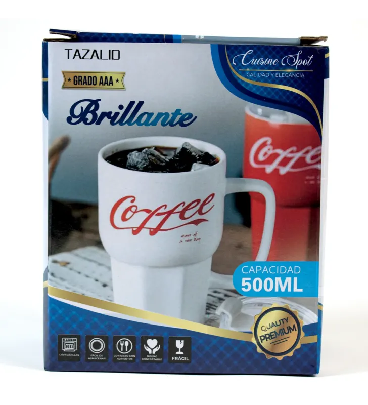 TARRO PARA CAFE ROJO/BLANCO