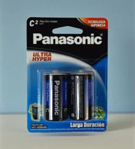 Pilas Panasonic Tamaño C - Paquete de 2 Piezas Carbón