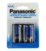 Pilas Panasonic AA - Paquete de 4 Piezas de Carbón