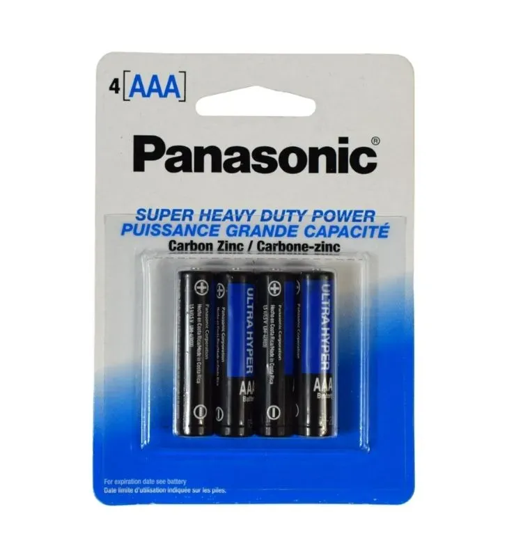 Pilas Panasonic AAA - Paquete de 4 Piezas Carbón