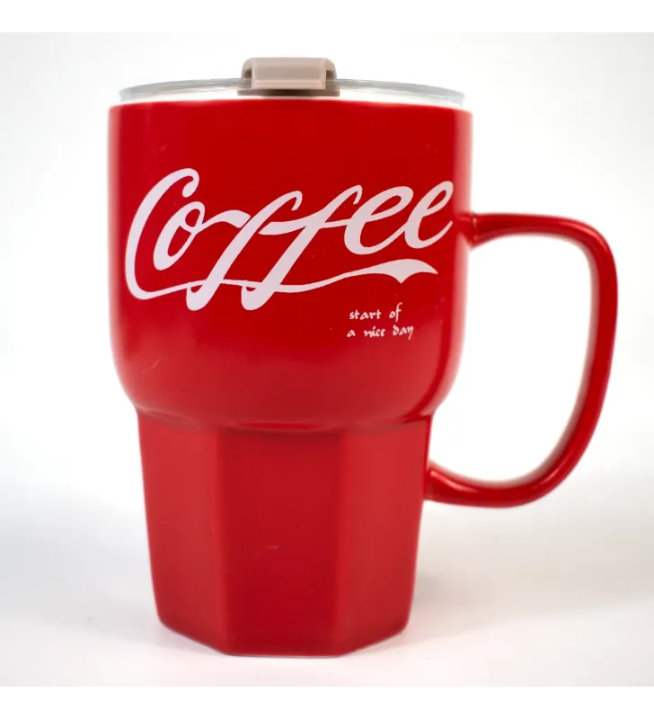 TARRO PARA CAFE ROJO/BLANCO