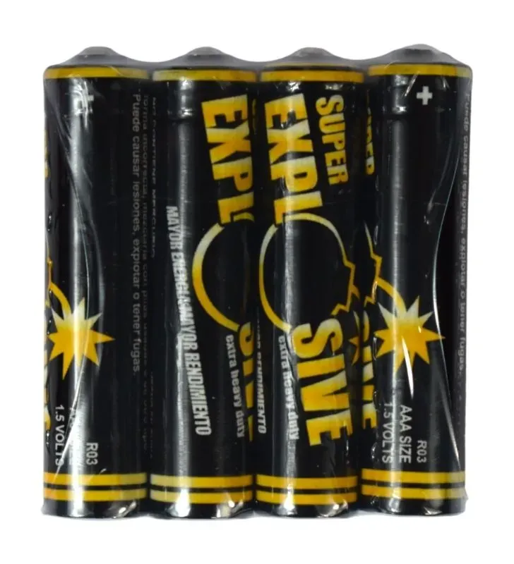 Pilas Super Explosive AAA - Paquete de 4 Piezas 1.5V