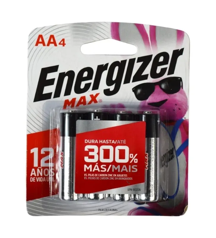 Pilas Energizer MAX AA - Paquete de 4 Piezas Alcalinas