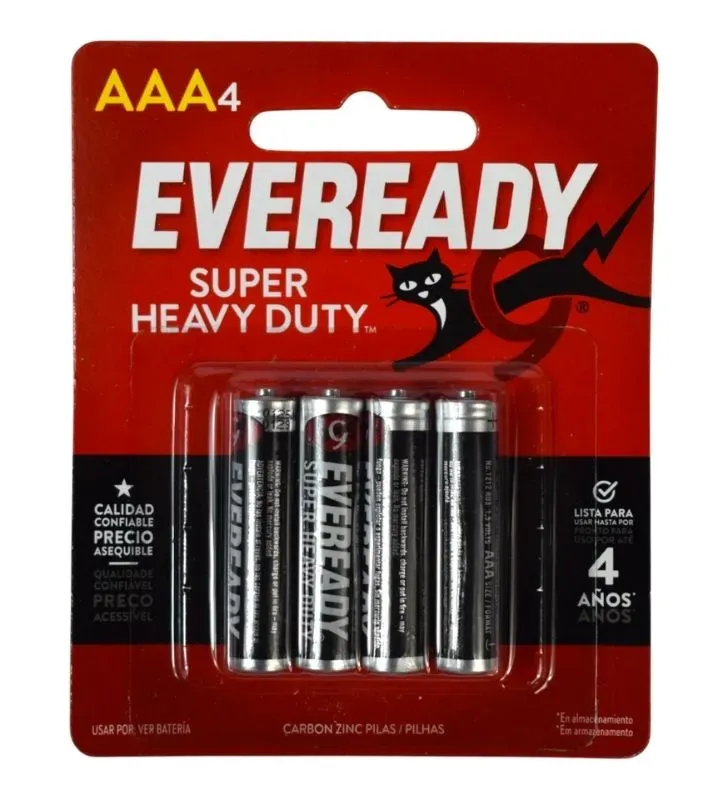 Pilas Eveready AAA Super Heavy Duty - Pack 4 Piezas BP4