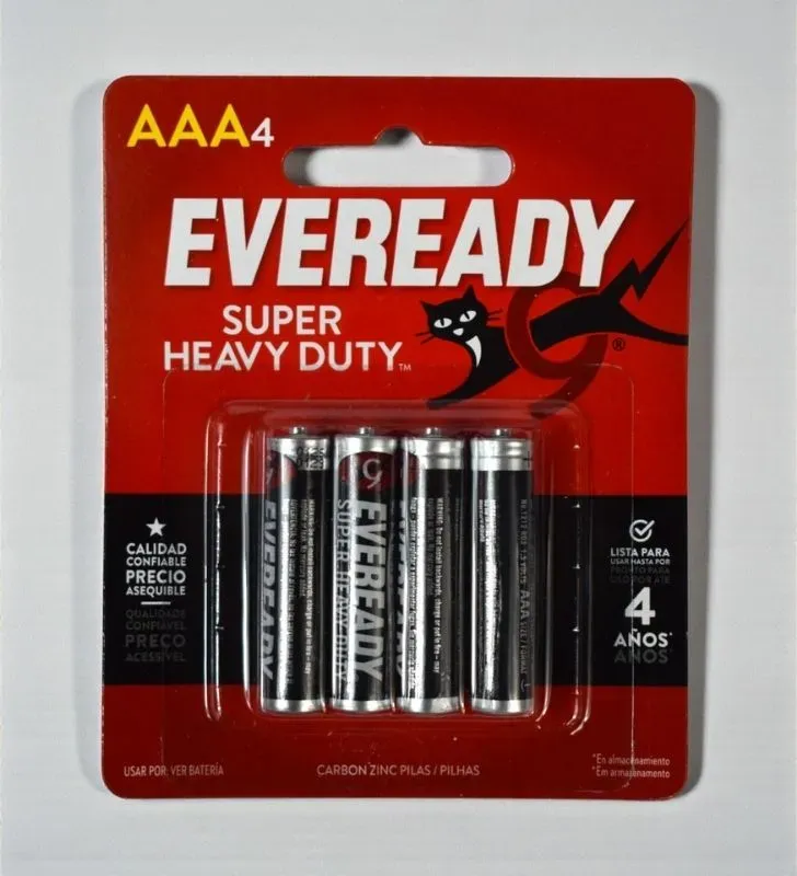Pilas Eveready AAA Super Heavy Duty - Pack 4 Piezas BP4