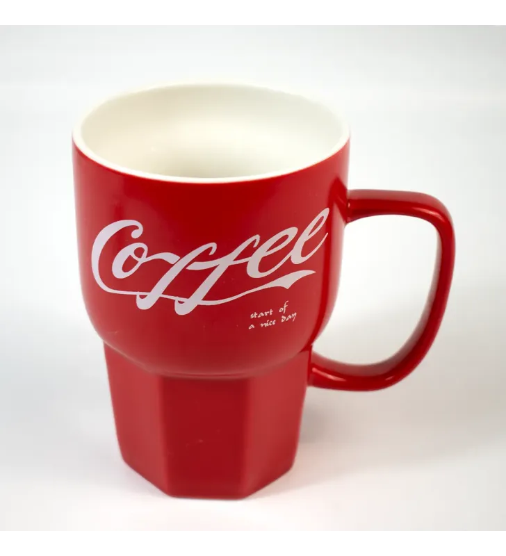 TARRO PARA CAFE ROJO/BLANCO