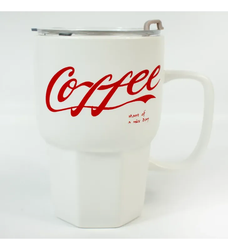 TARRO PARA CAFE ROJO/BLANCO