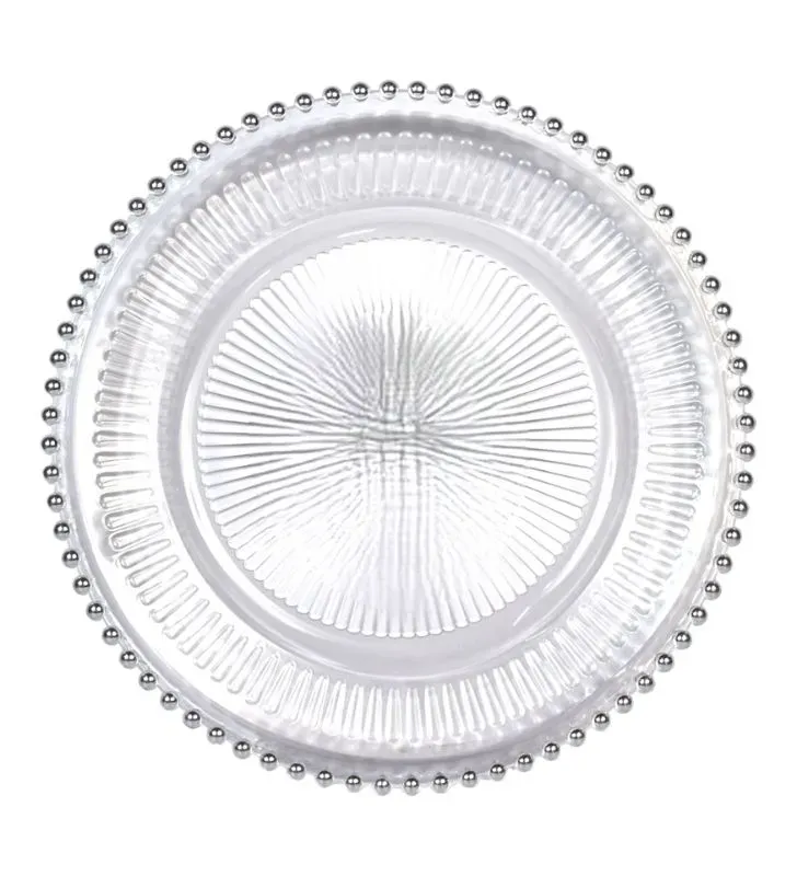 Plato Base Perla Filo Plata Vittori - 3710P Plástico
