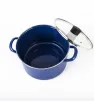 Olla Recta Cinsa Praktica 22 cm Azul - 5 Litros con Tapa de Vidrio