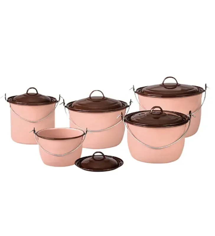 Juego de Ollas Convexas Cinsa Adelita Rosa Pétalo Jaspeado