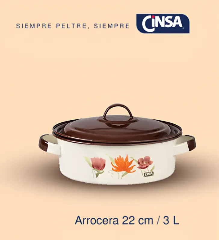 Budinera Recta Cinsa 22 cm Crema Jaspeado - Peltre Clásico
