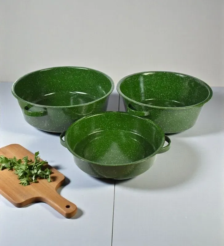 Juego de Bandejas Cinsa Yaretzi Verde Jaspeado - 5.2L, 11.5L, 15L