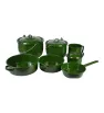 Batería Fernanda Cinsa 10 Pzas Verde Jaspeado - Peltre Clásico