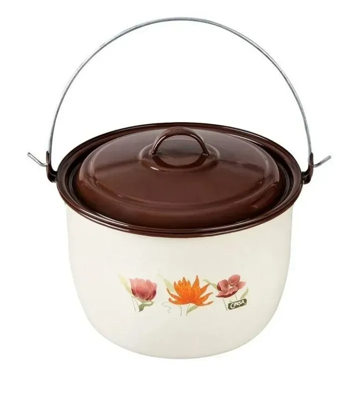 Olla Convexa Cinsa 22 cm Crema Jaspeado - Peltre Clásico