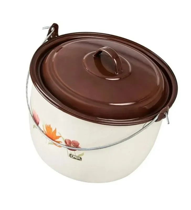 Olla Convexa Cinsa 22 cm Crema Jaspeado - Peltre Clásico