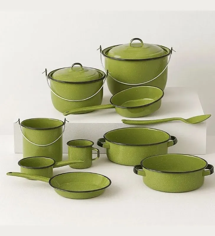 Batería Tuxtla Cinsa 12 Pzas Verde Aguacate - Peltre Clásico