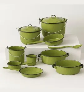 Batería Tuxtla Cinsa 12 Pzas Verde Aguacate - Peltre Clásico